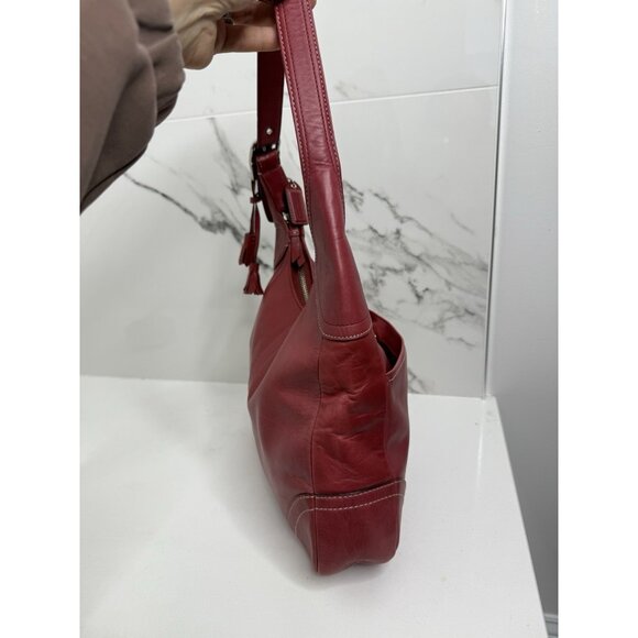 Vintage Y2K Coach F10280 Hamilton Leather Hobo Bag Red V Rare - Picture 4 of 15